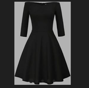 GRACE KARIN BLACK OFF THE SHOULDER DRESS